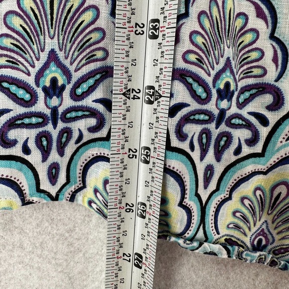 Chicos Shirt Womens 2 (LARGE) No-Iron 100% Linen Button-Up 3/4 Sleeve EUC - Picture 14 of 15